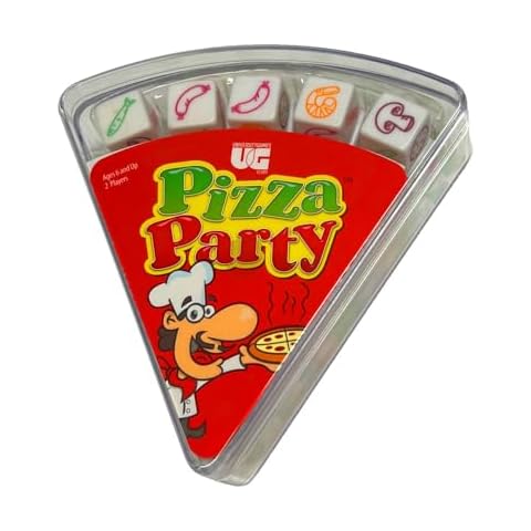 University Games, Pizza Party Dice Game, Dice Game for Kids and Families, Ages 6+ (5 count) Cover