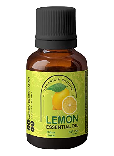 Image of Heilen Biopharm Lemon Essential Oil - 15 mL Per Bottle Pack of 1,For Skin Brightning Face Care & Support Immune System (Citrus limon)