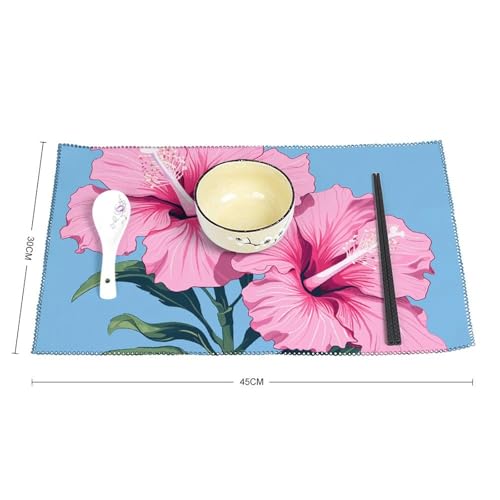 Sets de table hibiscus anti-taches pour préserver la table de cuisine - 3