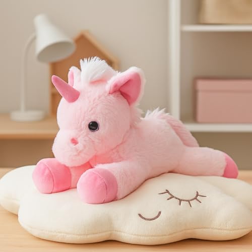 Image of Mirada Pink Unicorn Soft Toy - 45cm | Super Soft Floppy Plush with Glittery Horn & Sparkling Details | Adorable Stuffed Animal Toy for Kids & Girls Room Decor