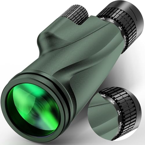 Monocular Telescope 80 x 100 High Powered Monoculars for Adults with Tripod Monocular for Smartphone Suitable for Bird Watching Larger Vision Monoculars for Adults with BAK4 Prism & FMC Lens Green