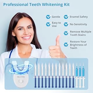 Kit Gel Sbiancante per Denti, Bledras Sbiancante Dentale Professionale, con 12 Gel Sbiancanti, 3 Lenitivi, 15 Minuti di Sbiancamento dei Denti, Facile da Usare a Casa
