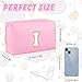 URSKYTOUS Initial Makeup Bag Personalized Preppy Travel Small Cosmetic Bag Cute PU Pink Chenille Letter Makeup Pouch for Purse Waterproof Zippered Toiletry Organizer for Women Girls Kids Friends (I)