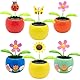 Vndnsy Schüttelndes, tanzendes Blumenspielzeug, 6 Stück tanzende Blumens aus Kunststoff .Schwingende animierte Tänzer-Spielzeugdekoration, für Auto, Büro, Schreibtischdekoration, lustige Ornamente.