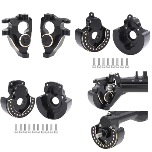 Black Coating Brass Counterweights Front and Rear Portal Cover Knuckle for 1/10 RC Crawler Vanquish VS4-10 Phoenix F10 Portal Axle Lower COG Upgrade