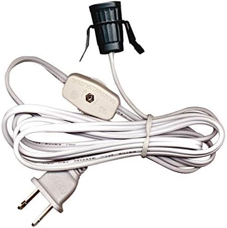 National Artcraft Lamp Cord Set with Clip-in Socket - Heavy Duty - White (Pkg/5)