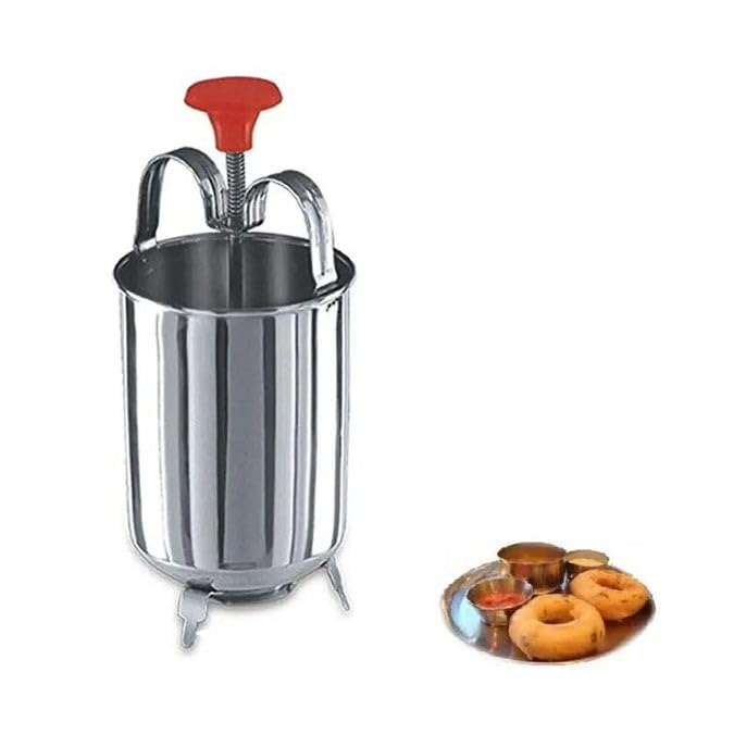 BigPlayer Effortlessly Create Perfectly Shaped and Crispy Mendu Vadas and Donuts with Stainless Steel Medu Vada and Donut Maker with Stand - The Ideal Mendu Machine for Your Kitchen