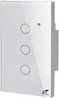 Interruptor Inteligente 3 Botões JWCOM Smart 433mHz - Alexa, Google e Siri
