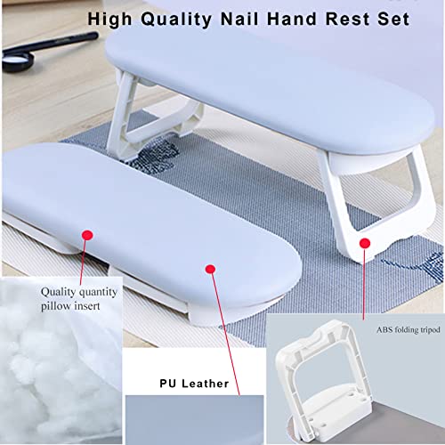 Lxiangn Foldable Nail Arm Rest Cushion Professional Pu Leather Nail Stand Manicure Holder Hand Rest Pillow With Soft Nail Art Table Mat Pad For Nail Technician Salon Home #TOP5