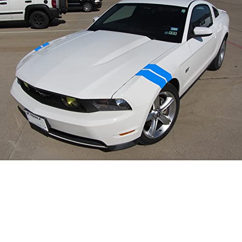 Image of x xotic tech 4X Blue 21.22 inch x 3.54 inch Wrinkle-Free Hood Hash Mark Front Fender Racing Rally Double Stripes Sticker Vinyl