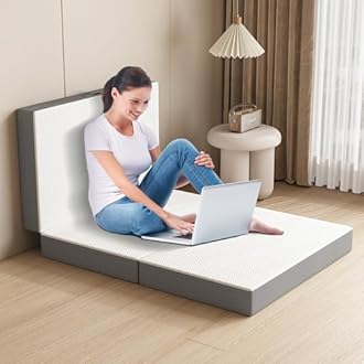 PurrJoys Folding Mattress Small Single 10CM, Trifold Guest Mattress with Washable Cover, Foldable Floor Mattresses for Travel, Camping, Studio, Dorm