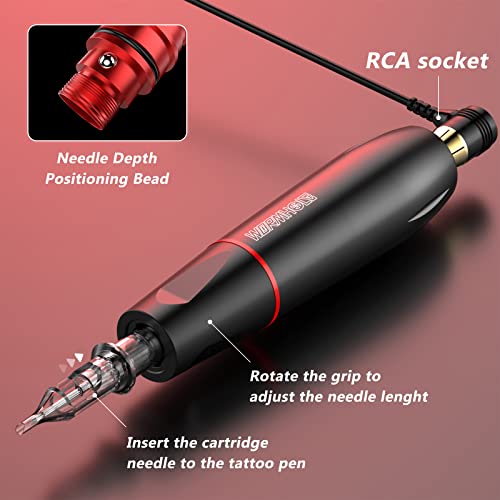 Image of Wormhole Tattoo Machine Kit Rotary with Power Supply 20 Cartridge Needles 20 Tattoo Ink 40 Tattoo Ink Caps Complete Tattoo Practice Pen Kit for Beginners and Tattooists WTK105