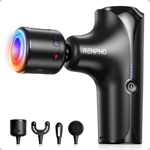 34% off - RENPHO Mini Thermacool Massage Gun with Heat and Cold, Portable Deep Tissue Heated Relief, 5 Speed...
