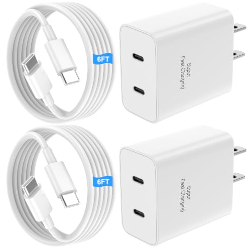 Image of iPhone 17 16 15 Charger Fast Charging, 45W Dual USB C Android Phone Charger Block with 6FT Long Type C Cable Cord for Apple iPhone 17 /Pro /Pro Max /Air /16 /15 Plus /iPad /S26 Ultra /S25 /S24 /S23 /S22(White)