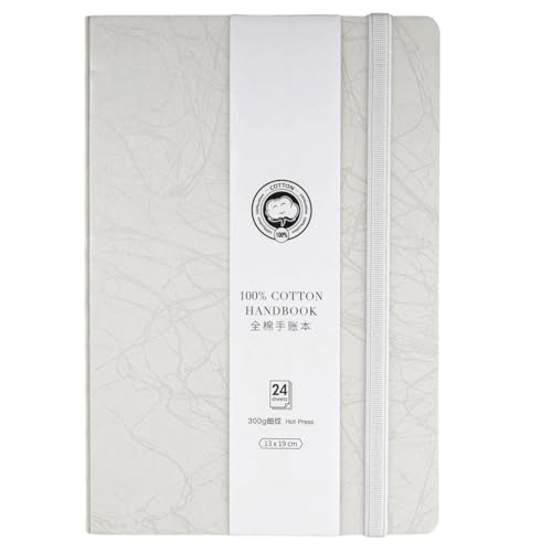 Mocrop 13x19cm Watercolor Sketchbook, 100% Baumwolle Aquarell Skizzenbuch, 24 Blatt-48 Seiten, Feinkörnig -Kaltpress -Säurefrei, Für Anfänger Und Künstler, Um Momente Auf Reisen Festzuhalte