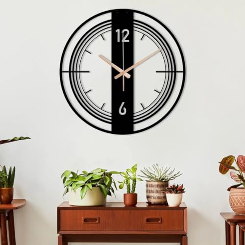 Image of Stylish Metal Analog Wall Clock for Living Room, Bedroom, Office, Kitchen, Home and Hall | Antique Fancy Big Size Modern Wall Watch for Home Decor (DA-178, 60CM)