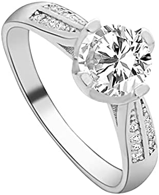 Wedding Rings for Women Flower Crystal Ring Wedding for Women Gold Gold Rose Engagem Accessories Jewelry Rings Cock Ring Set (Silver, 9)