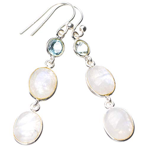 Pendientes de plata 925 StarGems hechos a mano con piedra lunar 1