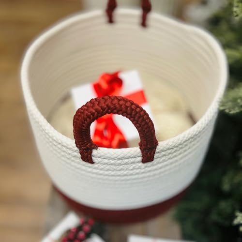 Cesta de suelo bicolor Silent Night roja y blanca de 40cm 7