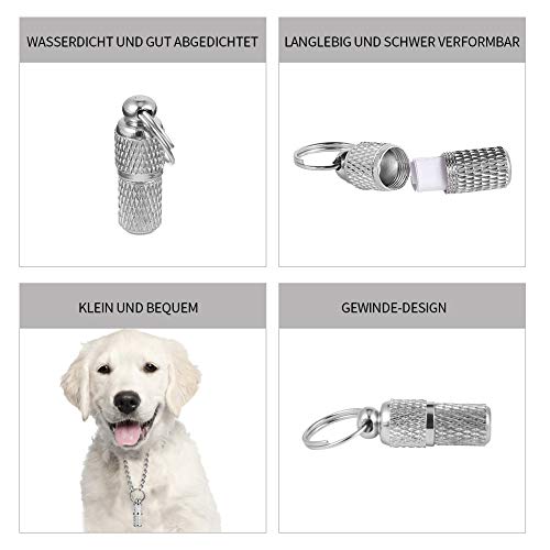 tiopeia 6 Stück Adressanhänger für Hunde Katzen, ID Tag Hundemarke Tiermarke mit Schlüsselringe und Wasserdicht Pillendose für Katzenhalsband Hundehalsband