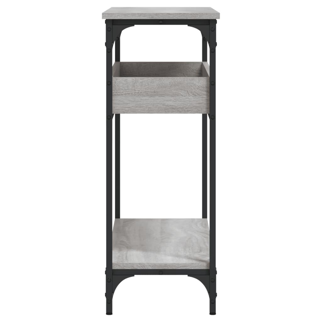 Tavolo consolle con ripiano, grigio Sonoma, 100 x 29 x 75 cm, in