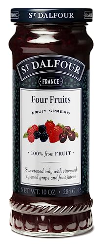 St. Dalfour Four-Fruits Fruit Spread 284 G (Pack Of 2) | No Added Sugar | 100% From Fruit | No Added Preservatives, Colours, Flavors Or Sweeteners | No Corn Syrup | Traditional French Recipe