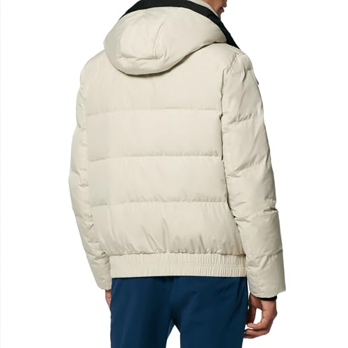 Image of Andrew Marc Men's Short Quilted Inner Bib Attached Down Fill Phoenix Down Bomber Hybrid