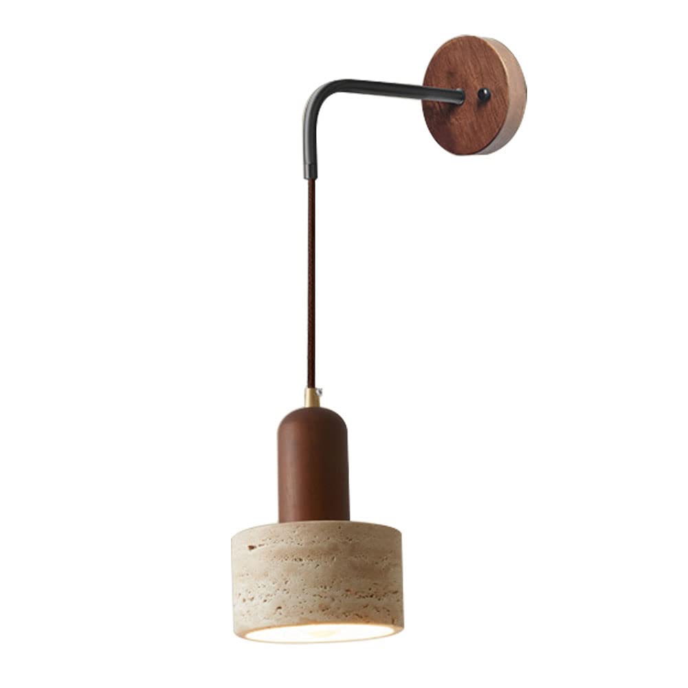 Huayusedf A Modern Bedroom Wall Lamp Solid Wood Stone Sconce Lighting Fixtures Homestay Light Bedside Lights Living Room Lamp Hallway Isle (D)(A)