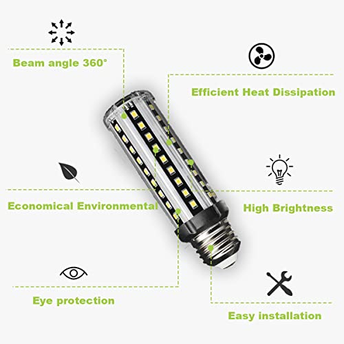 Led Corn Light Bulb 100W Equivalent 16W E26 Led Corn Light Bulb, Light Bulb 6000K Daylight, 1600 Lumen Super Bright T10 Led Bulb For Desk Lamp Pendant Lights Aquarium, Non-Dimmable, Pack Of 4 #TOP3