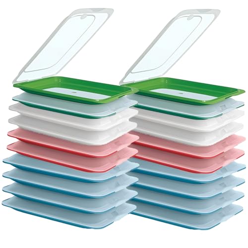 Clukit Set de 20 Unidades Porta Embutidos y Alimento Fresh, Libre de BPA, Reutilizables, Apilables, Apto Lavavajillas y Microondas, Color Mixto.Medidas 30 x 17 x 3 cm