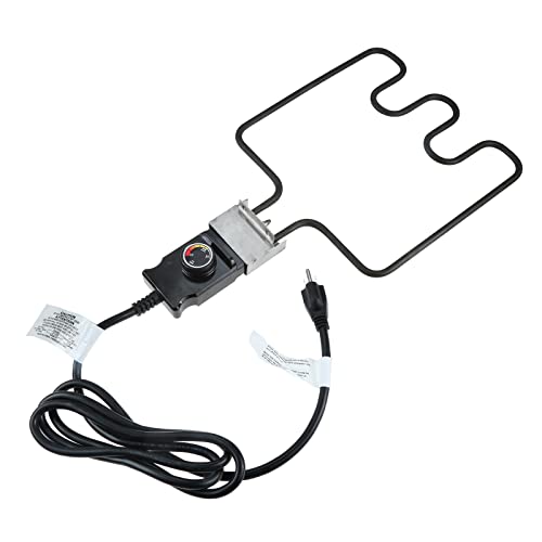 Mgoodoo Electric Smoker Grill Heating Element with Adjustable Thermostat Cord Controller, 1500 Watt Smoker Heating Element Replacement Part Compatible with Masterbuilt Smokers & Turkey Fryers