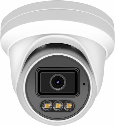 JUSTOP 5MP 3K Audio Full Colour Dome Turret AOC CCTV Security Camera, 3.6mm Lens Wide-Angle, Outdoor Waterproof, Built-in Microphone (White)