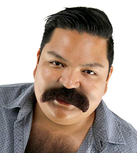 Walrus Mustache Plush and Hairy Full Cowboy Costume Mustache Stick On (Dark Brown)