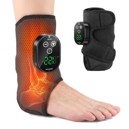 Masajeadores para pies con calor para alivio del dolor por neuropatía: 3 niveles de calor y vibración, masajeador para tobillo, talón y arco plantar, color negro