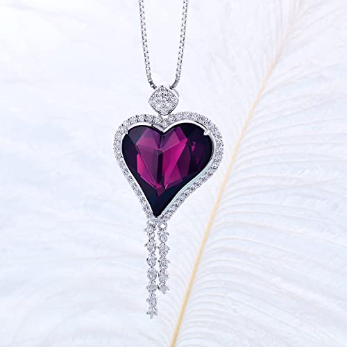 Jiamiaoi 18K Oro Bianco placcato Collana cuore