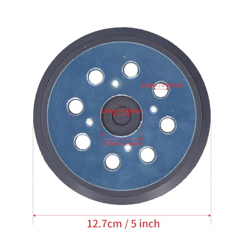 Yuecoom 2PCS 8 Hole 5inch Replacement Sander Pad, Orbital Sander Pads, Orbital Sander Replacement Pad Hook and Loop Replacement Pads Metal Backing Pad Parts for Most Grinders with 4 Screws