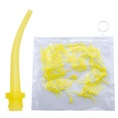 100 Pcs Dental Impression Mixing Tips by Vastmed | Yellow Intraoral Mixing Tips for Impressions