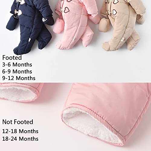 Simplee Kids Baby Infant Boys Girls Snowsuit Winter Hooded Footed Warm Jumpsuit Outerwear With Gloves For 6-9 Months #TOP5