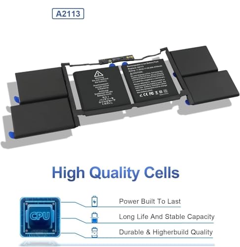 Image of A2141 Battery A2113 Battery for Ma /Book Pro 16 inch 2019 Released Model A2141 EMC 3347 Model Identifier Ma /BookPro16,1 & Ma /BookPro16,4 Capacity 11.36V 99.8Wh 8790mAh (A2141 / A2113)