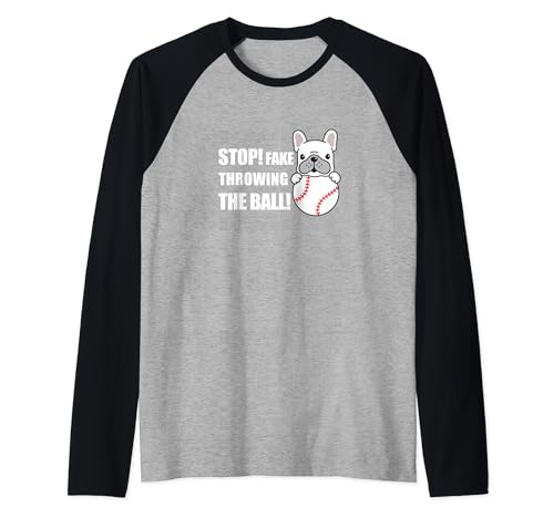 Bulldog Stop Fake Throwing Baseball Raglan Baseball Tee