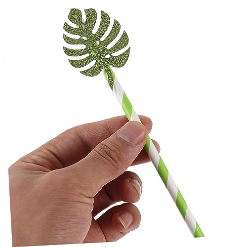 Pitillos de papel con diseño Monstera paquete 10 pcs miniatura 3