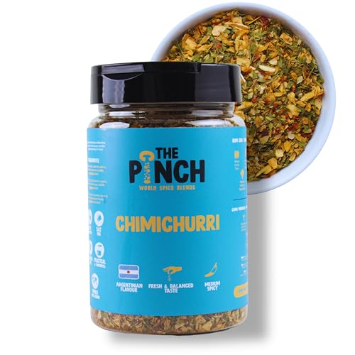 THE PINCH Chimichurri Spezie Argentine Senza Sale Prepara una salsa Chimichurri 100% naturale per barbecue, arrosti e spiedini di verdure. Un condimento sano e facile da usare. EASYPACK da 250 g.