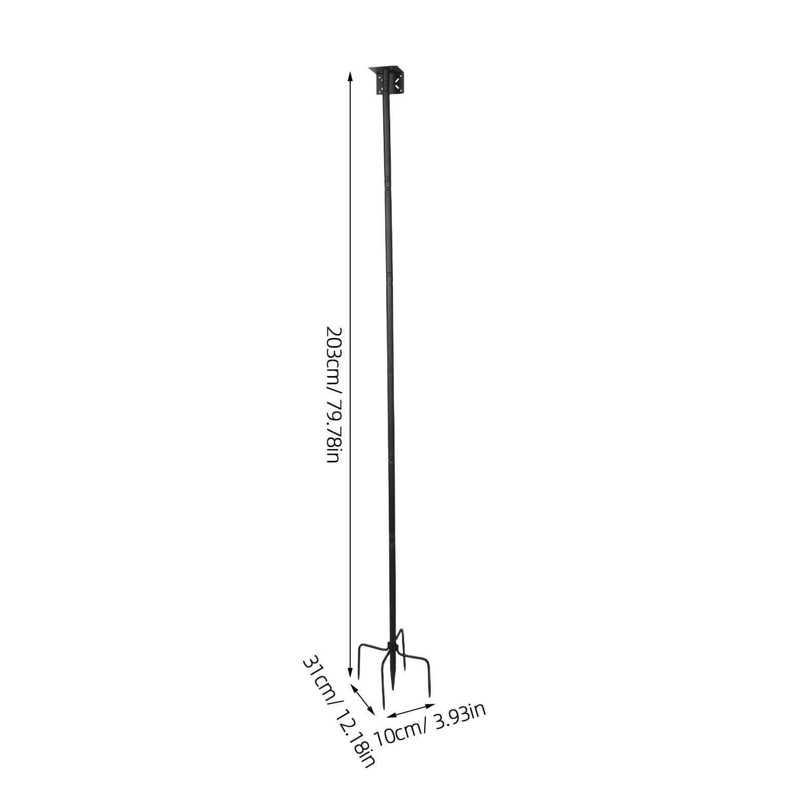 Healeved Soporte Regulable Diseño Independiente Base de 5 Puntas de Hierro Negro para Comederos de Pájaros para Jardín y Patio