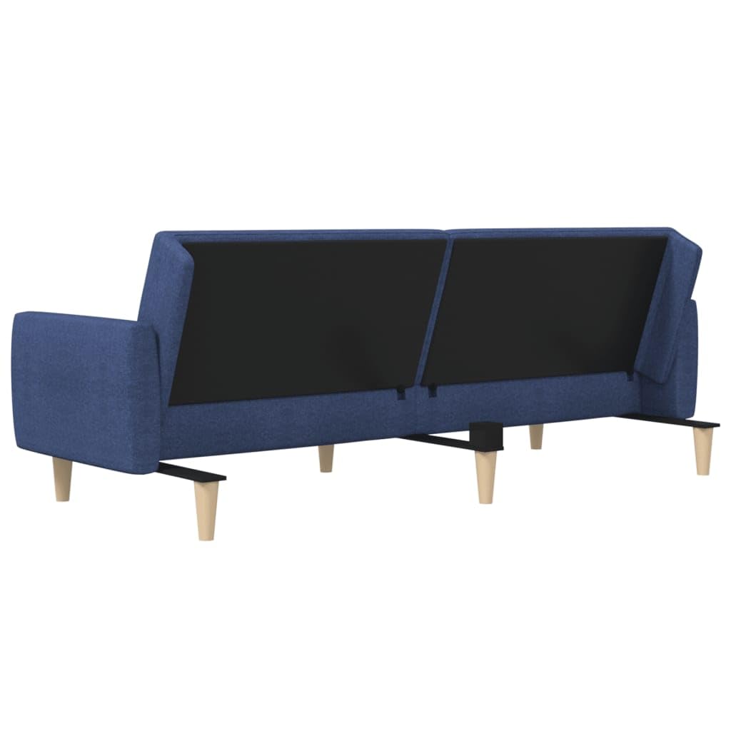 Sofá cama de 2 plazas, color azul, 220 x 100 cm, estructura de madera, fácilmente extensible como cama de 110 kg, diseño moderno para salón, habitación juvenil, oficina