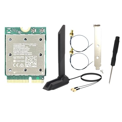 Wrtysully Tarjeta WiFi Inalámbrica Bluetooth 5.4 de Triple Banda WiFi7 QCNCM865, Adaptador de Red Inalámbrico de 2,4 G/5 G/6 GHz para Win11