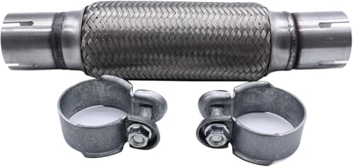 SHLPDFM Tubo de reparación universal flexible tubo de escape con 2 abrazaderas para 50 x 200 mm/318 mm