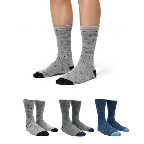 Men's Moisture-Wicking Crew Socks - Size 9-11 (3-Pair)