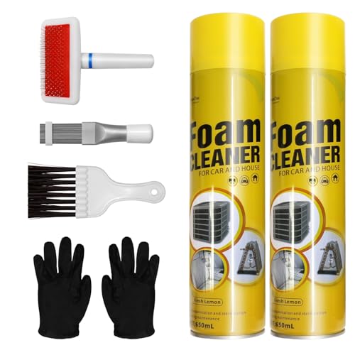 LCGAOYA AC Coil Cleaner Kit, Include 2 for Coil Cleaner, 3-Piece Set of Air Conditioner Condenser Fin Cleaning Brush Coil Cleaning Brush