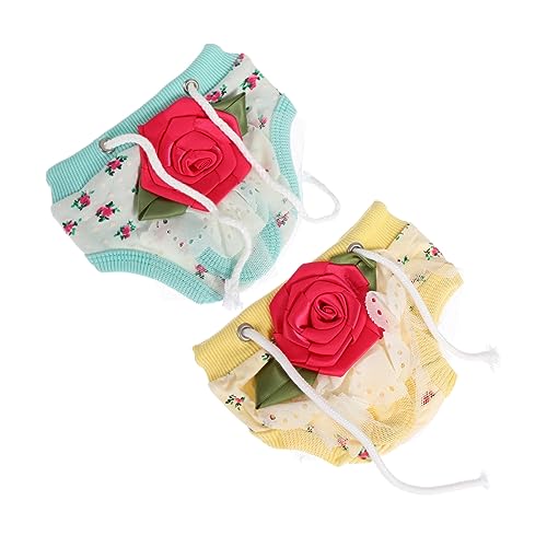 VICASKY 2pcs Dog Period Pants Breathable Comfortable Dog Diaper Pet Supply Suitable for Waist Floors from Stains Cozy Sanitary Pantie Random Color