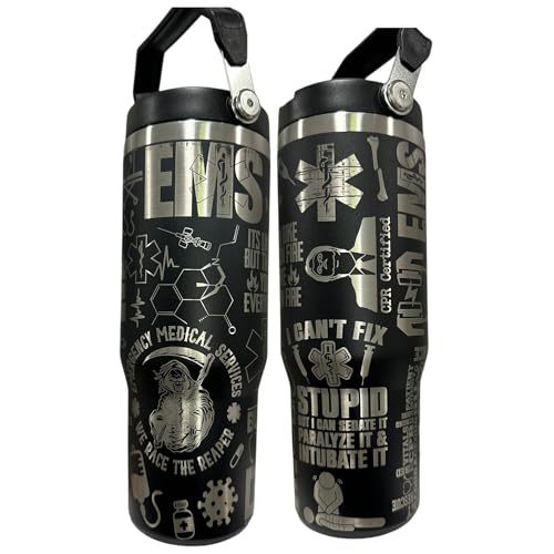 Silva lining designing Nurse appreciation Gift for healthcare worker RN coffee mug Tumbler for RN Insulated tumbler Stethoscope water bottle (Black(59)-EMS(C32)) by Silva lining designing - Used condition - US$28.93